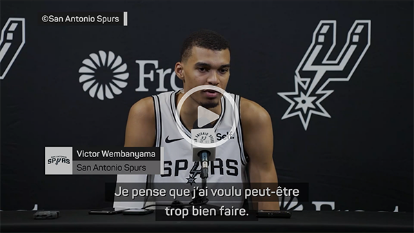 Image d'un interview du joueur Victor Wembanyama